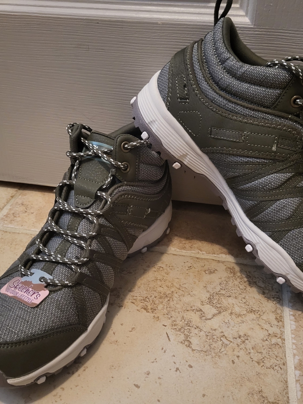 Skechers Womenโs Grey Trail Sneakers